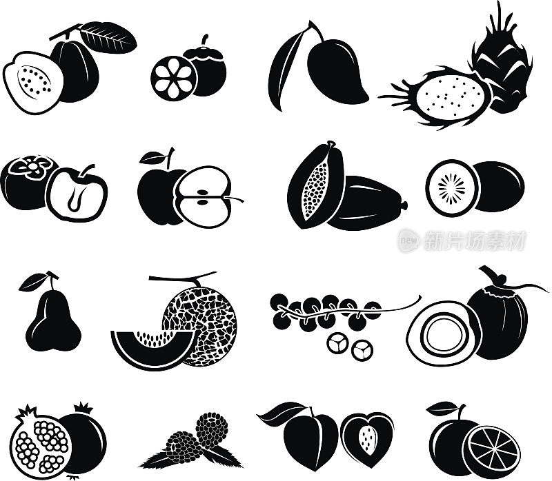 fruit vector icon set